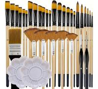TEMU Set de 34 piezas de artísticas, set de pintura de nivel maestro, set para principiantes, paleta, múltiples tipos de pinceles, pinceles para pintura , pintura al óleo y pintura acrílica