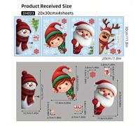 TEMU Set de 4 Adorables Decoraciones Navideñas para Ventanas con un , Papá Noel, un y un Reno. Stickers Estáticas Adherentes son de Lados y No Residuos
