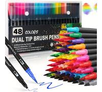 TEMU Set de 48 Marcadores de Color de Punta para Notas y , Ideal para Libros de Colorear para Adultos, Pinturas de Tarjetas de Navidad, Notas, Grabado, Caligrafía, Diario