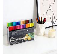 TEMU Set de 48 Rotuladores de Punta, Punta , Rotuladores de Acuarela y , Ideales para Libros de Colorear, Materiales
