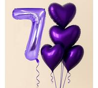 TEMU Set de 5 globos de número de película de 32 pulgadas ( 4 globos de película con forma de de 18 pulgadas) 0-9 Opcional - Decoración para de San Valentín//Aniversario