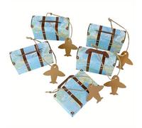 TEMU Set de 5 Mini Cajas de Regalo con Mapa Hechas de Papel , Perfectas para Recuerdos de Boda Temáticos de Viajes y Suministros para Fiestas de
