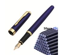 TEMU Set de 50 tintas y 1 pluma estilográfica para de negocios y , ideal para escritura diaria en , caligrafía y material de papelería escolar para