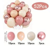 TEMU Set de 52 globos vintage color rosa blush y cromado metálico - para baby showers, despedidas de soltera, , y graduaciones