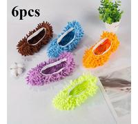 TEMU Set de 6 Pantuflas de Microfibra Coloridas para Mopa - Calzado Reutilizable y Lavable para Limpieza de Pisos, Pantuflas de Fibra para Desempolvar, Ideal para la Limpieza del Hogar