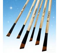 TEMU Set de 6 pinceles angulares profesionales para artistas, con cerdas de nailon de calidad, ideales para acrílico, óleo y acuarela - Perfectos para artistas como para principiantes
