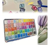 TEMU Set de 60 Colores de Acuarela Metálica, Portátil y , Pintura de , Tono Estrellado, Adecuado para Artistas y Profesionales, Ideal para Pintar, Dibujar, Manualidades DIY, para las Fiestas
