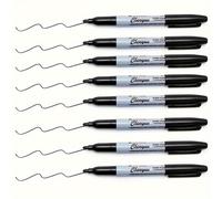 TEMU Set de 8 Marcadores Negros de Punto Fino, de Secado Rápido e Impermeables, 1 mm - Perfectos para Material de Oficina y Envoltorios de Regalos | Diseño Chic con una Etiqueta 'Black'