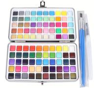 TEMU Set de Acuarelas de 100 Colores para Adultos Profesionales, Kit de Acuarela para Viajes con Pinceles y Paleta, Suministros de Dibujo para Artistas, para Uso Artístico Profesional