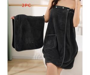 TEMU Set de baño que una toalla sin tirantes, un gorro para el cabello, un albornoz de mujer, un vestido envolvente moderno y un juego de toallas de dos piezas