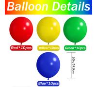 TEMU Set de globos de , azul, verde y de látex para carnaval, , de globos, decoraciones para fiestas de y baby showers