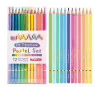 TEMU Set de Lápices Macaron de 12/24 Colores, Ideal para Uso Artístico Profesional