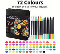 TEMU Set de Marcadores con , 72/120/168 Colores con Punta y Punta de para Libros de Coloración para Adultos, Diarios Bullet, Manuales, Caligrafía y Suministros
