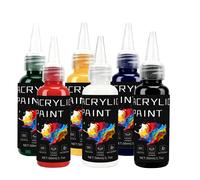 TEMU Set de Pintura Acrílica, 6 Colores 50Ml, para Materiales para Pintar , Madera, Cerámica y Tela, Calidad Duradera para Principiantes, y Profesionales para Artistas de Resina Epoxi para