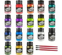TEMU Set de Pintura Acrílica Metálica Premium de 18 Colores, Pintura Metálica de Grado Profesional (Botella de 20 ml), - para Artistas, Pintores , Principiantes, Adecuado para Cualquier Superficie