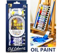 TEMU Set de Pinturas al Óleo de 12 Colores*6ml, Colores Brillantes con Saturación, Secado Rápido, y Consistencia para Artistas, y Entusiastas