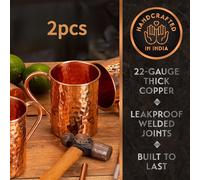 TEMU Set de Regalo Tazas Moscow Mule, Vasos de Cobre Forma Cilíndrica HECHOS A