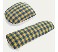 TEMU Set de Rodilleras y Rollo de Costuras para a , Rodilleras de Profesionales para Planchar Cuellos de Costura, , Costuras Curvas, de Planchado a Cuadros Azules y