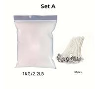 TEMU Set de Velas Perla 500g/1000g, Kit Reutilizable para Cera con 30 , Llenado en Cera perlada, DIY Fabricación de velas, Suministros y cuerda vegetal . Moldes incluidos