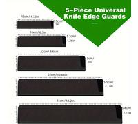 TEMU Set Protector de Cuchillas, 5 piezas Kit Protector de Cuchillos de Cocina, Almacenamiento y Transporte Seguro, Fundas de Cuchillos Multitamaño, Negro