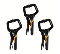 TEMU SHINYORK Abrazadera Metálica Negra de Electroforesis, 3 Piezas de Pinza C Ajustable y Almohadillas para Madera, Soldadura y Reparación Automotriz, 6 Pulgadas, Resistente y Seguro