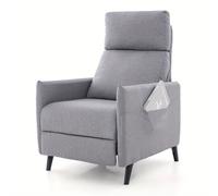 TEMU Sillón Reclinable de Tela de Lino, con Respaldo y Reposapiés Ajustables, Asiento Acolchado y Dos Bolsillos para Revistas, Ideal para , el Dormitorio o Cine en Casa