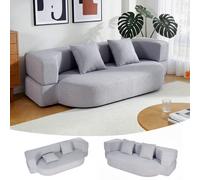 TEMU Sofá cama con 2 almohadas, cama individual extraíble, colchón plegable y sillón para dormir, base antideslizante del sofá para dormitorio, y lounge, sofá plegable con almohadas, beige /