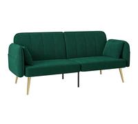 TEMU Sofá cama convertible de 2 plazas HOMCOM, sofá - de terciopelo con respaldo y cojines ajustables para , habitación de invitados, verde