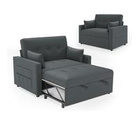 TEMU Sofá cama convertible - Sofá futón plegable con función de cama, respaldo reclinable de 5 posiciones y bolsillo de almacenamiento para espacios pequeños y apartamentos