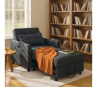 TEMU Sofá cama , Rosa, Sillón cama, con almohada, de acero, lino, espuma, con resortes en , Carga de 160 kg. del sillón: 78X86X84 Cm (AnchxLxAl), Cama: 78X174X40 Cm