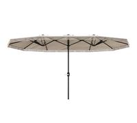 TEMU Sombrilla 4,5x2, sombrilla de exterior con manivela manual resistente protección UV30+, sombrilla grande para , playa, piscina, crema