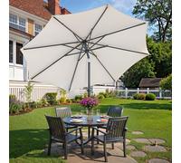 TEMU Sombrilla de Jardín 300 cm, con Manivela, para Patio, , , Piscina, sin Base, Beige