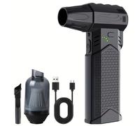 TEMU Soplador Turbo Inalámbrico para Nieve y Hojas, Ventilador de 9000000 RPH, Ventilador B006 2-en-1 Soplador/Aspirador Turbo Jet, 3 Boquillas Limpian Asientos de Coche/Descongelan Ventanas, Tipo-C