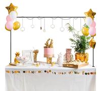 TEMU Soporte de Varilla Sobre con Abrazaderas Ajustable 37.4 pulgadas 94.5 pulgadas de de Mesa de Metal Negro para Colgar Globos para , , Halloween y Decoración Navideña