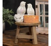 TEMU Soporte elegante de madera para plantas, taburete versátil para exhibición para uso interior y exterior, con diseño , acabado liso y base de madera , para macetas, jarrones o detalles decorativos