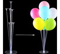 TEMU Soporte para Globos de Plástico de 27.5 Pulgadas con 7 Cabezales, Ideal para Fiestas, Uso en Mesa o Suelo, 1 Juego de Soporte para Globos