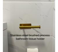 TEMU Soporte para Papel Higiénico de Acero Inoxidable Cepillado Dorado de Fácil Instalación - Autoadhesivo, Montaje en Pared Sin Taladro para Pañuelos de Baño