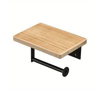 TEMU Soporte para papel higiénico de madera sin taladro, estante de almacenamiento para baño, estante para , organizador de pañuelos, estantería para baño