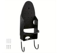 TEMU Soporte portátil para plancha de hotel, colgador de tabla de planchar para el hogar, montaje en pared y negro, estante de almacenamiento de planchas, suministros de almacenamiento para el hogar