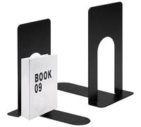 TEMU Sujetacorchos de metal, paquete de 2, 80 X 70 X 130 mm, sujetacorchos, soporte para libros, revistas y DVDs, organización, estante negro para libros, , biblioteca