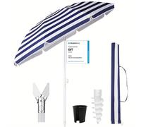 TEMU Sunula 160Cm Parasol para con Enchufe y Cubierta , Ajuste de Inclinación y Altura, Sombrilla de Playa para , Jardín y