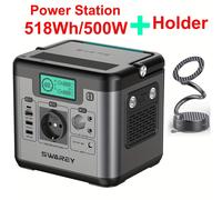 TEMU SWAREY Estación de Energía Portátil PRO, Batería de Litio de 518Wh con AC de 500W (Pico 1000W), USB-C PD 65W y Panel Solar