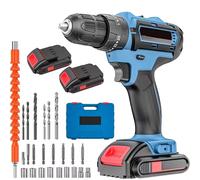 TEMU Taladro a Batería con 2 Baterías, Estuche y Accesorios - Kit Completo para Construcción, Canteros y Bricolaje