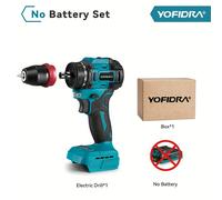 TEMU Taladro atornillador de impacto sin escobillas, 25+3 Torque Destornillador eléctrico, Herramienta eléctrica, Compatible con baterías YOFIDRA (Batería y Adaptador No Incluidos)