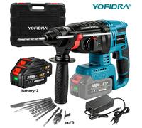 TEMU Taladro Eléctrico de , Rotación de , de 4 Velocidades, Portabrocas de Metal de 26 mm, Adecuado para Perforar , Acero, y Madera, Compatible con Baterías YOFIDRA