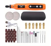 TEMU Taladro Eléctrico Portátil de Naranja, para Tallado de Jade Artificial, Color Único, con Accesorios Variados y Bolsa de Almacenamiento