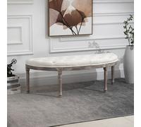 TEMU tapizado HOMCOM Sofá Vintage Retro Cama con botones Tocar y la suavidad del terciopelo Madera de Beige 142 x 49 x 49 cm