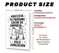 TEMU Tarjeta de agradecimiento de despedida y jubilación en español (12 cm * 18 cm), ideal para una tarjeta de despedida de un de trabajo, un regalo de jubilación para un de trabajo, con un sobre