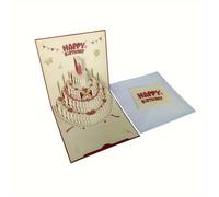 TEMU Tarjeta de felicitación de 3D, forma de vela 3D, tarjeta de felicitación de colorida, regalo para de
