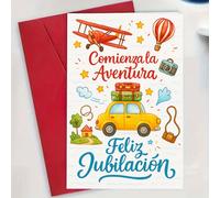 TEMU Tarjeta de felicitación temática de viaje y de jubilación, ideal para , y familiares, deseándoles viajes nuevos alegres y emocionantes después de su jubilación, completa con un sobre.